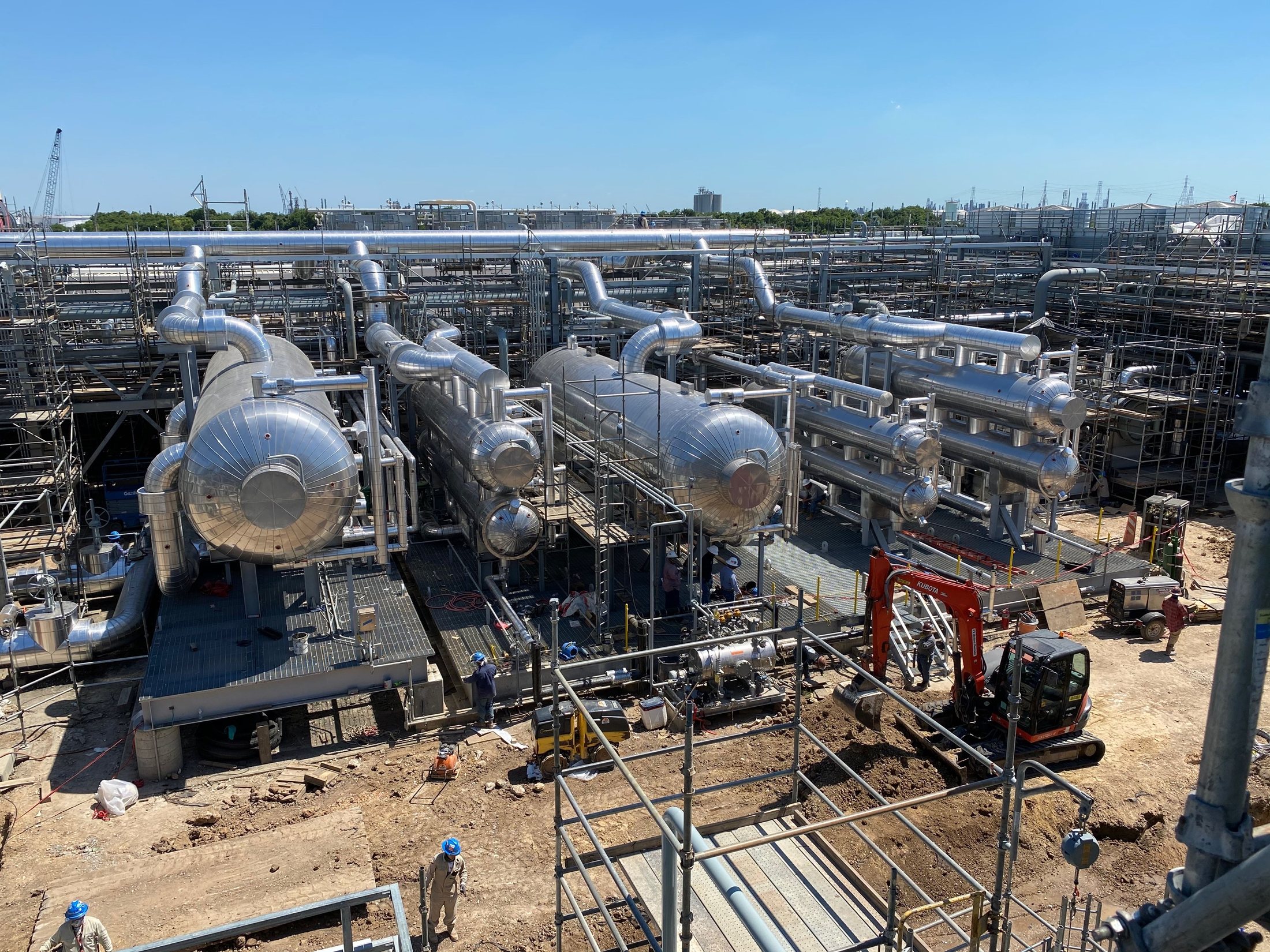 Industrial piping and equipment at Targa expansion