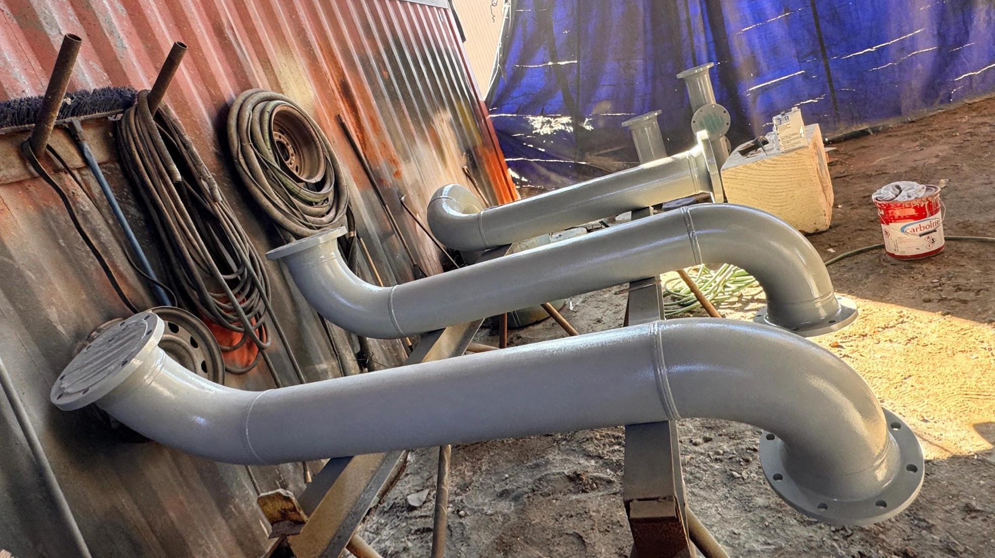 Shop blasting and professionally finished protective coating application