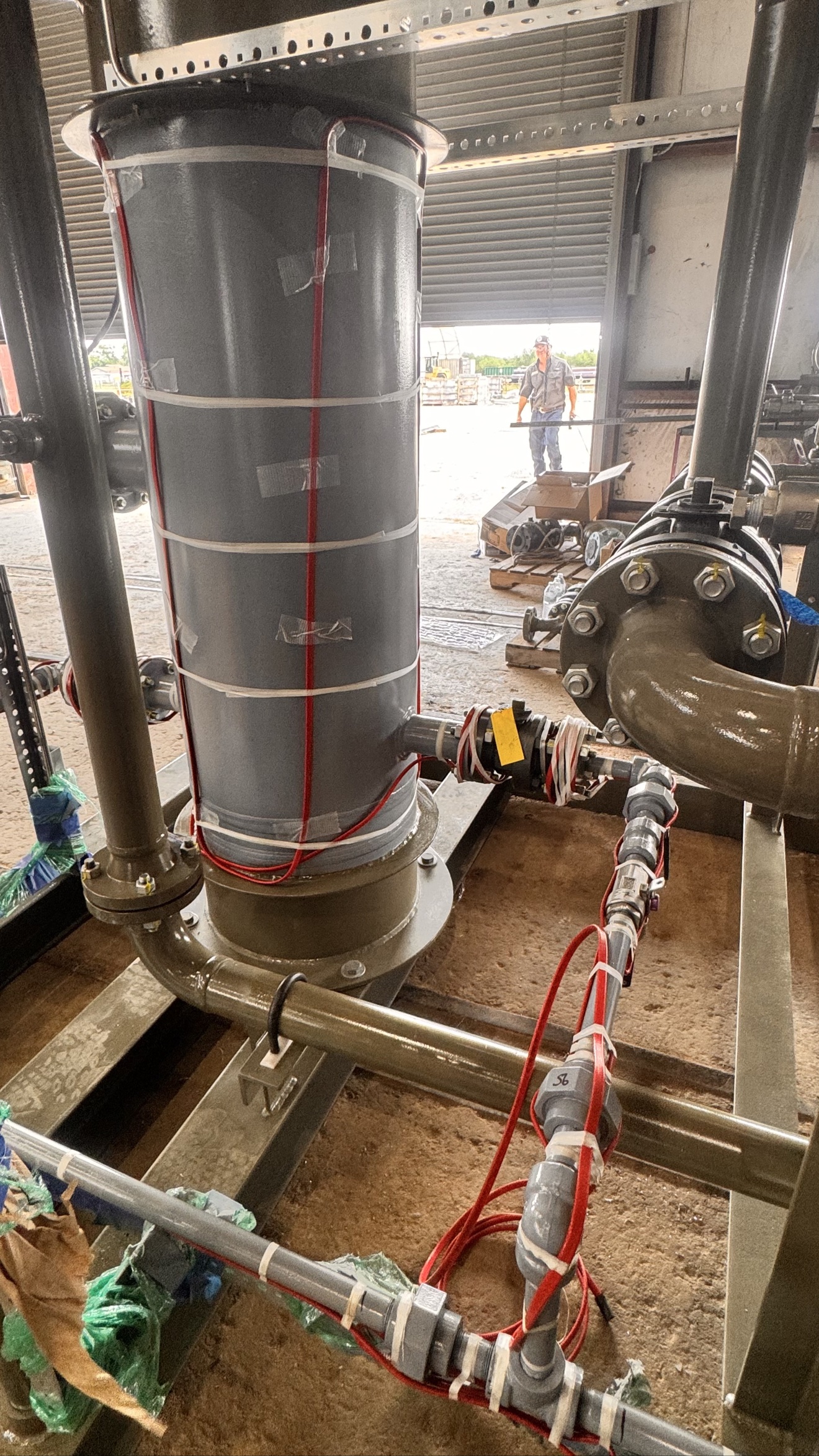 Heat-trace cable installed on industrial piping and equipment