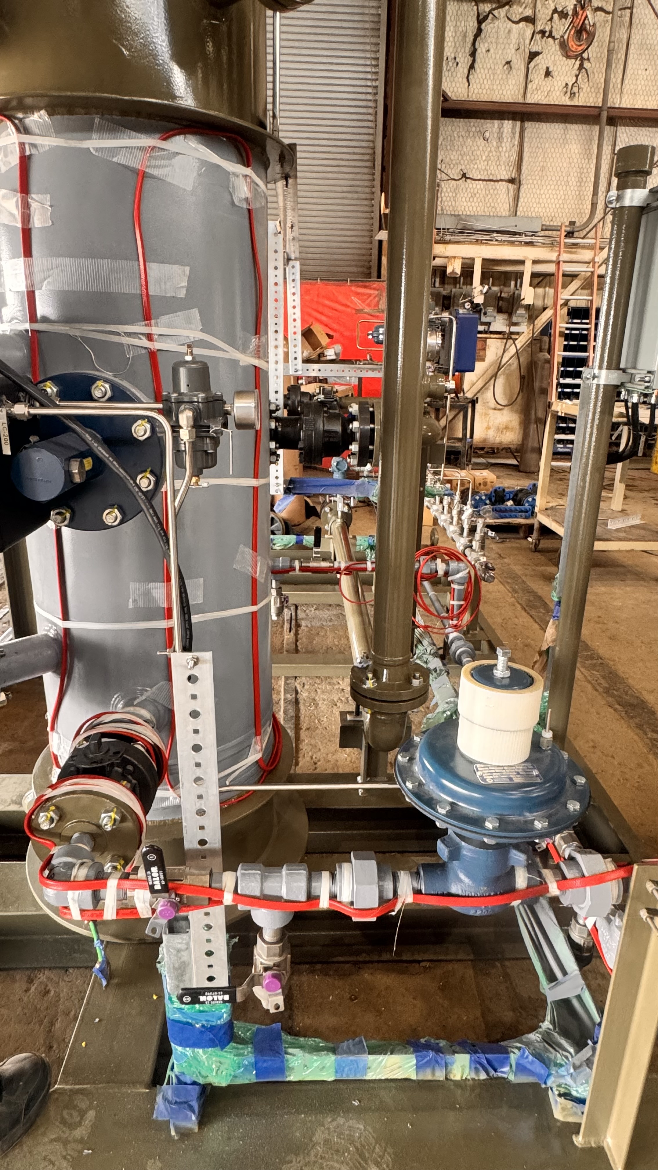 Heat-trace cable installed on industrial piping and equipment