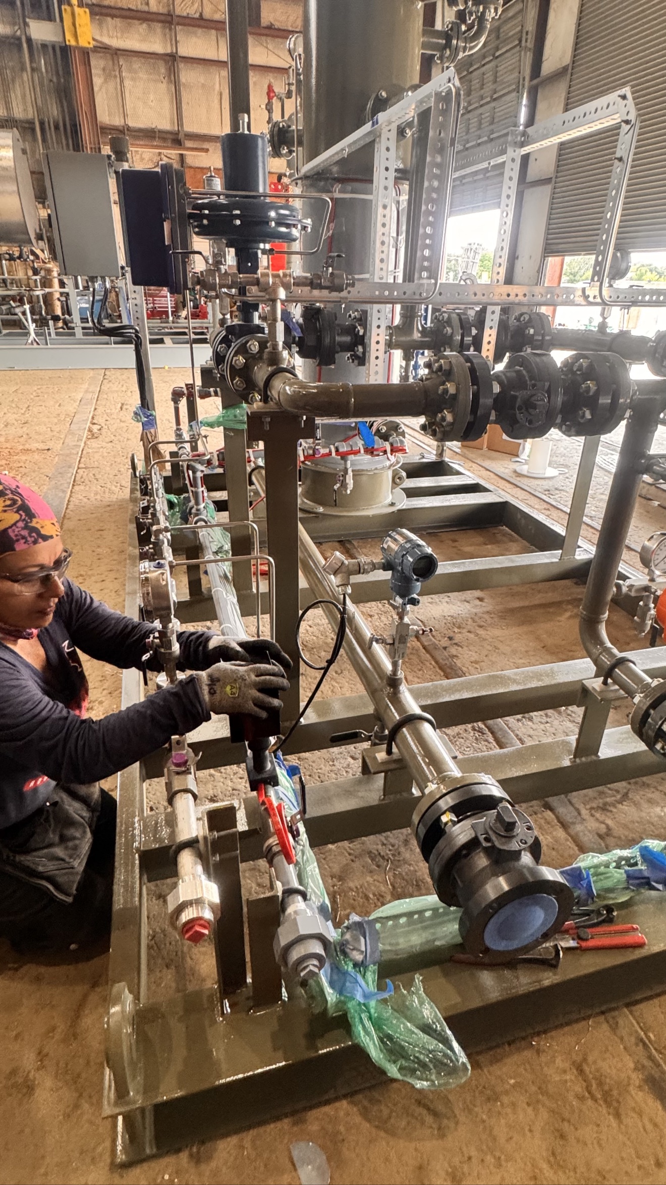 Heat-trace cable installed on industrial piping and equipment