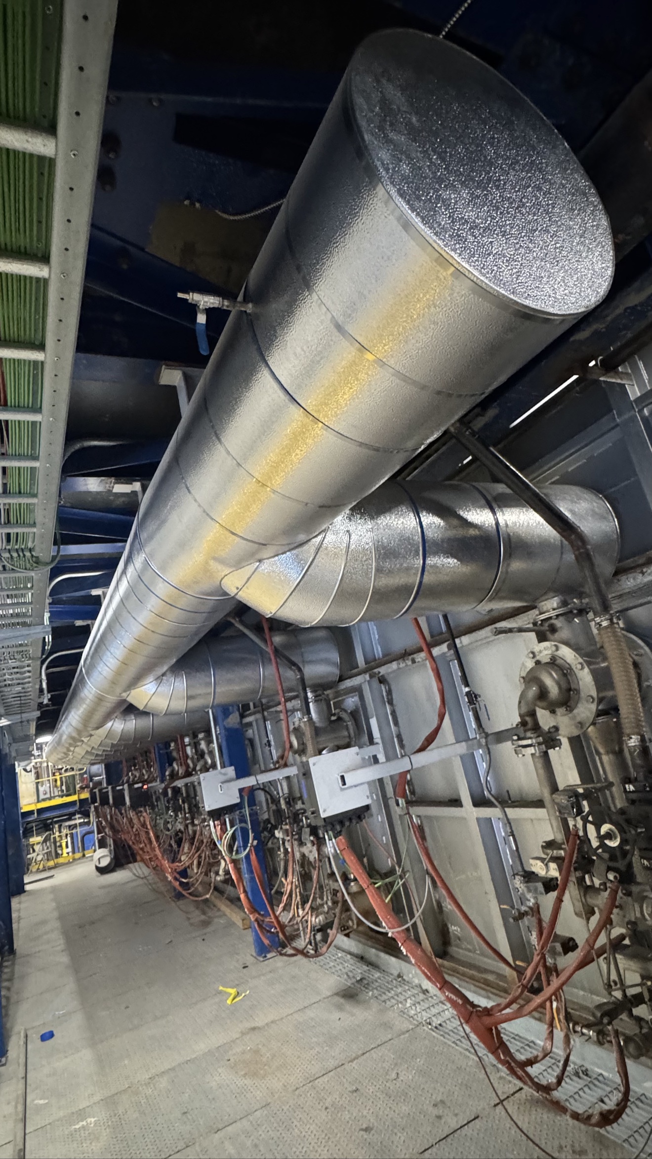 Finished metal jacketing protecting industrial insulation