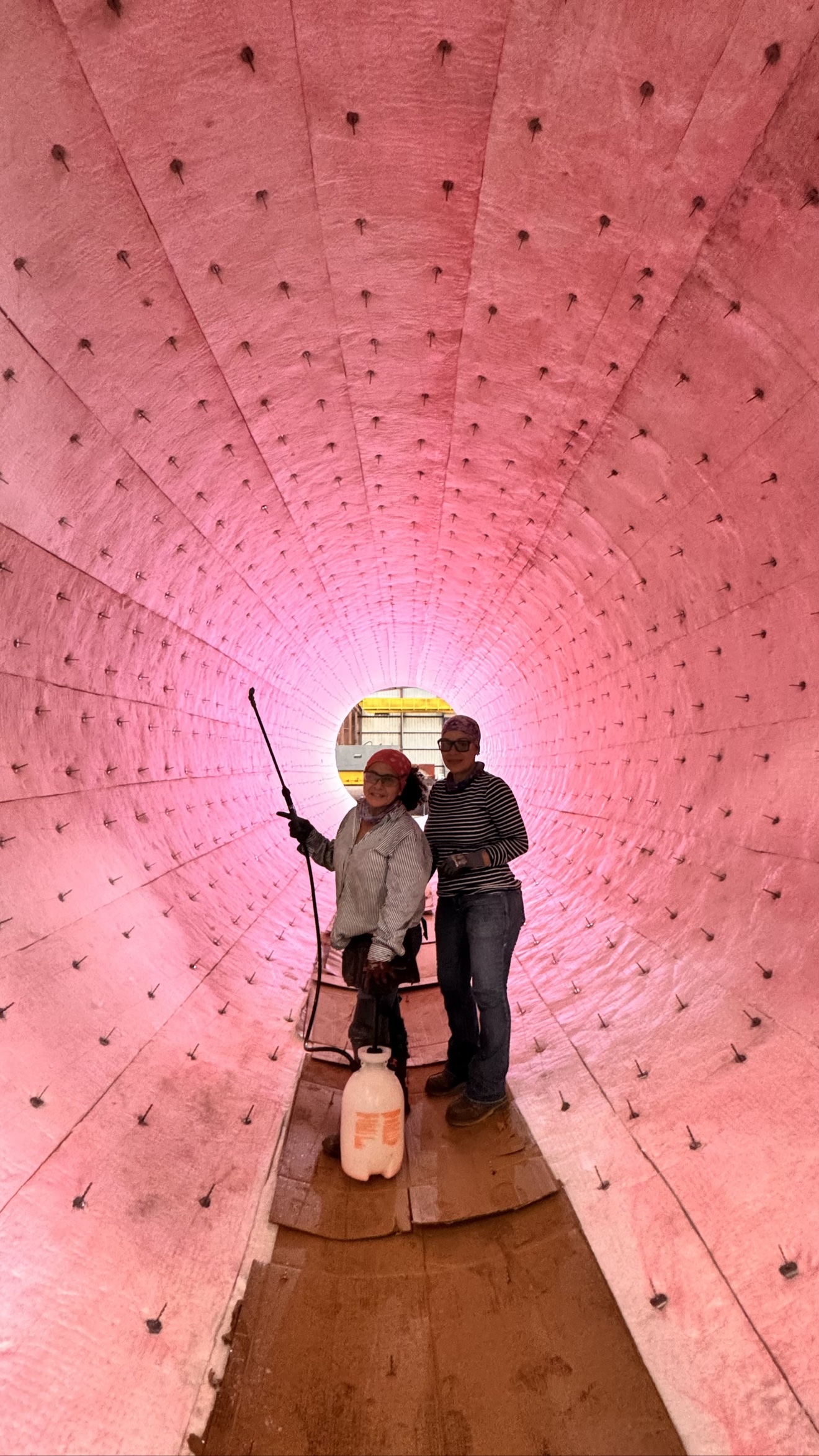 Raptor refractory crews installing high-temperature lining