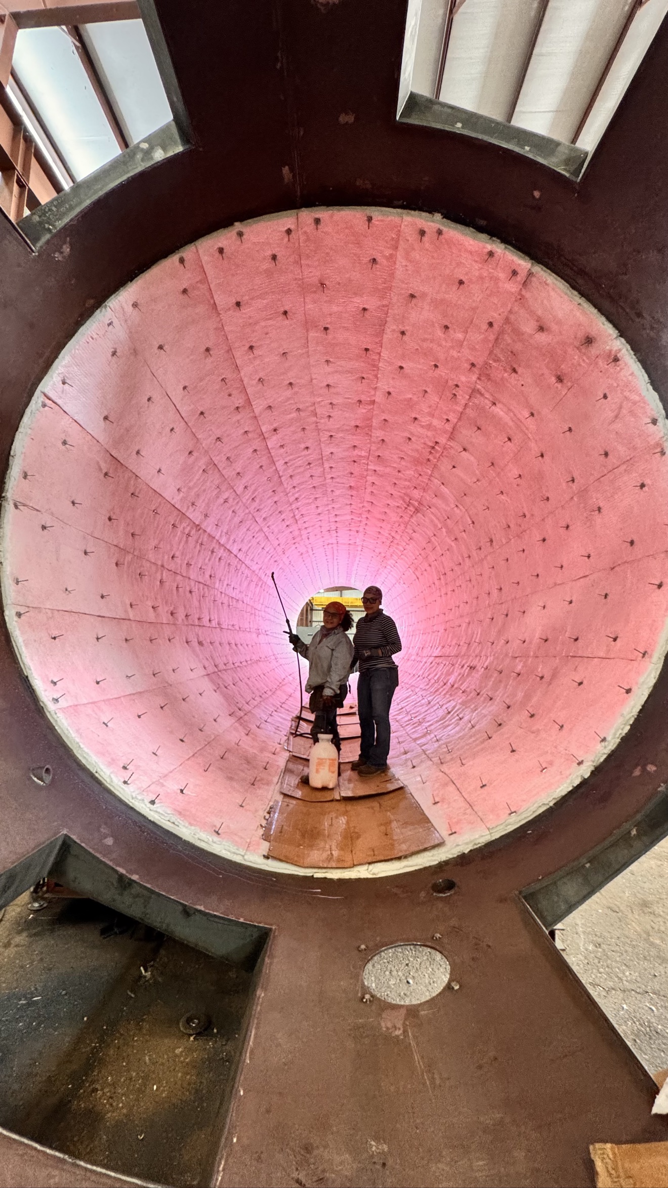 Raptor refractory crews installing high-temperature lining