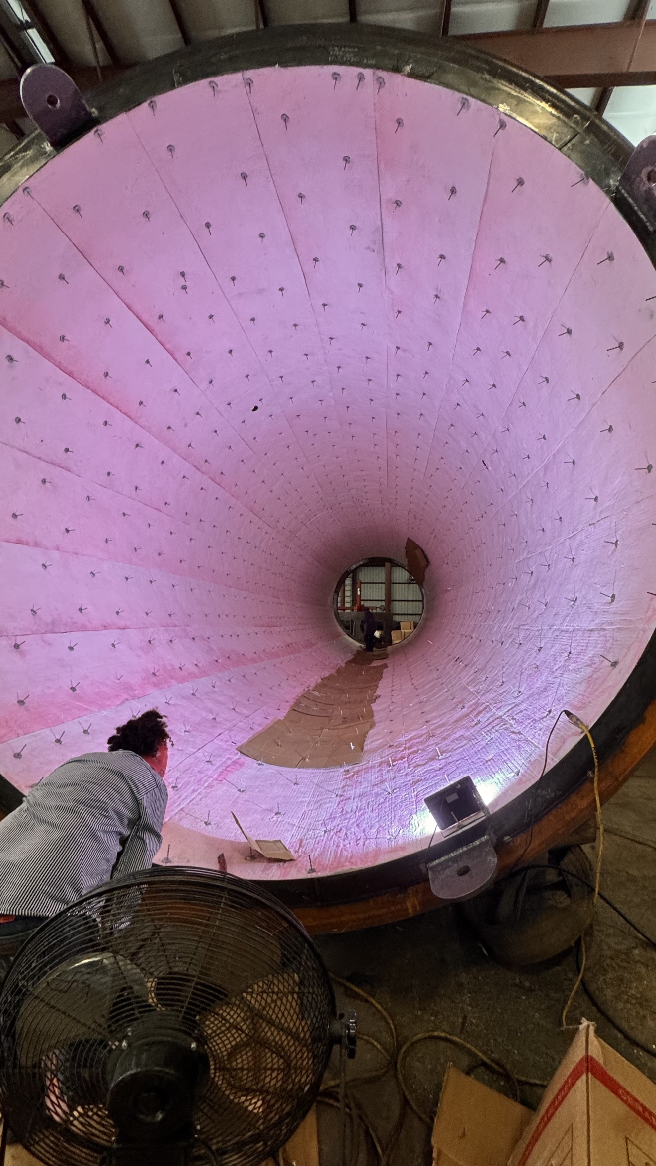 Raptor refractory crews installing high-temperature lining