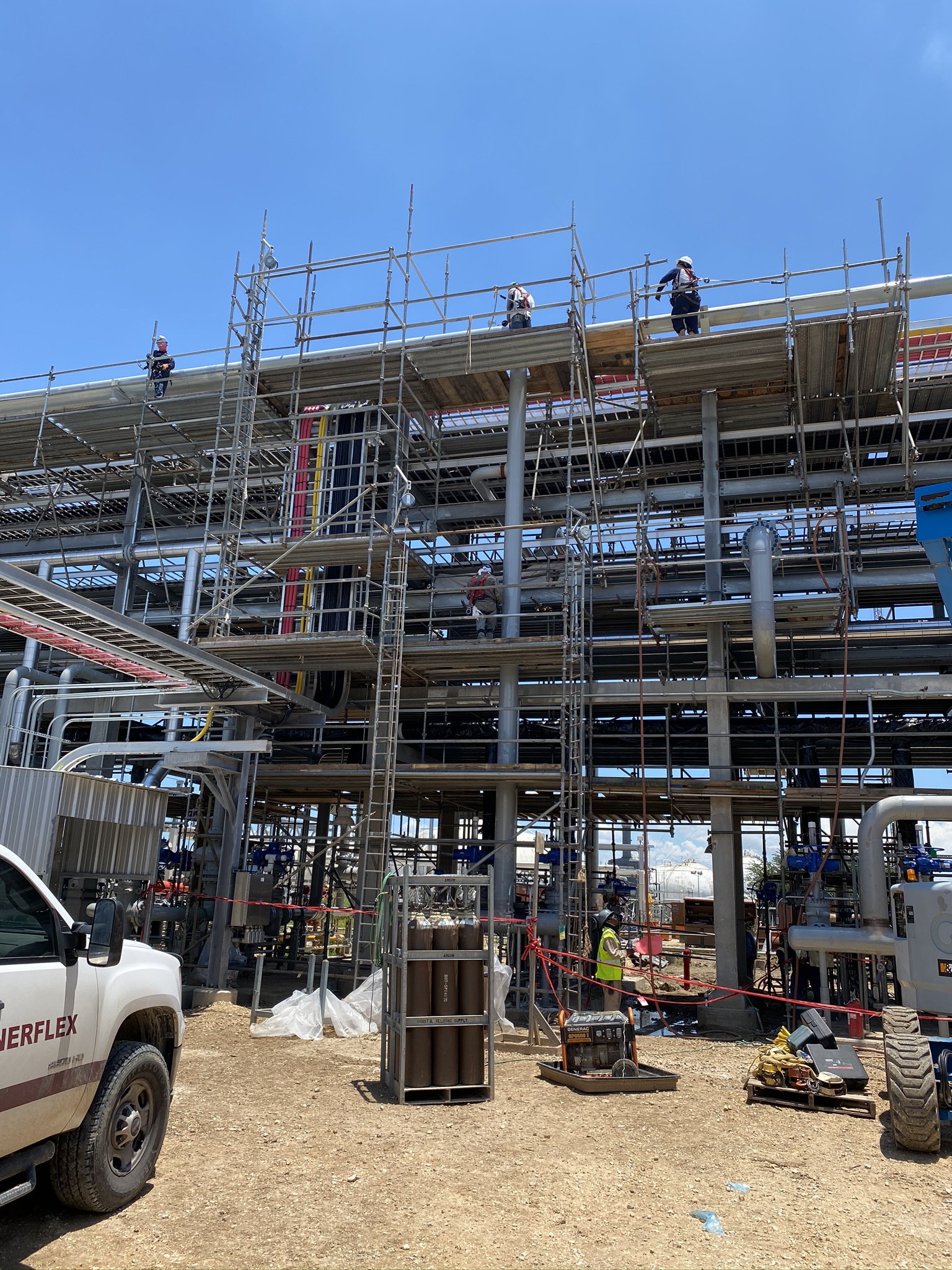 Industrial scaffolding access and Raptor field crews