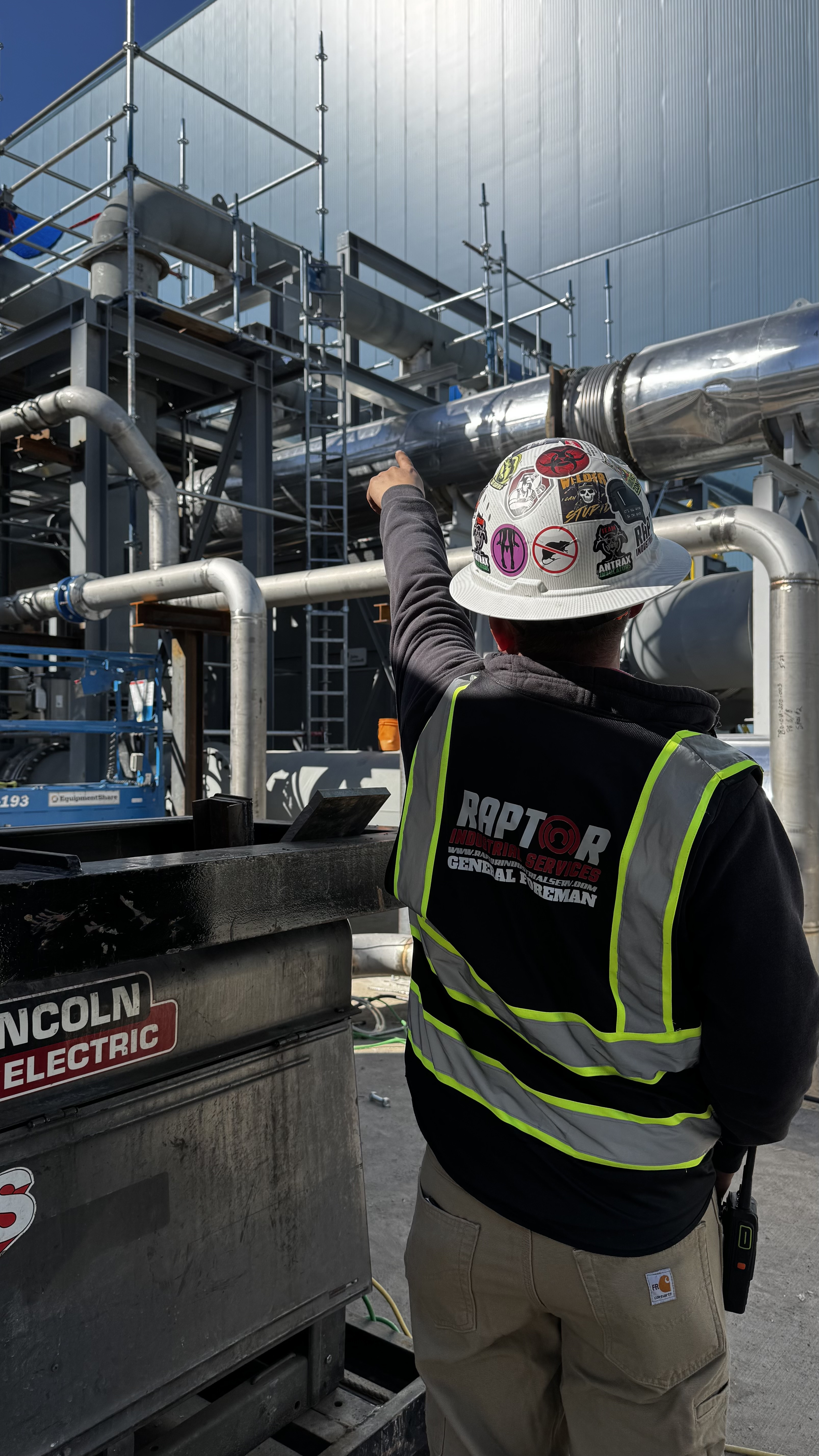 Industrial scaffolding access and Raptor field crews